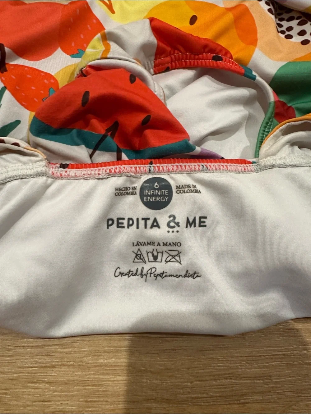 Pepita & Me Long-Sleeve Fruit Print Swimsuit size  6